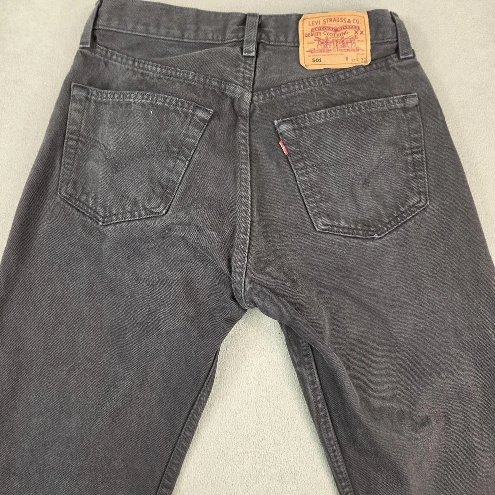 VTG Levis 501 Jeans Mens 31x32‎ (Fits 26x28) Black Denim Button Made In USA 90s